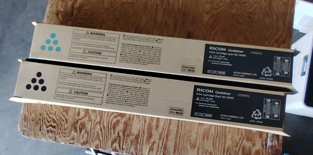 Ricoh IM C6000 Toner LOT OF 2 Black Cyan  EDP Codes 842288 842289 842290