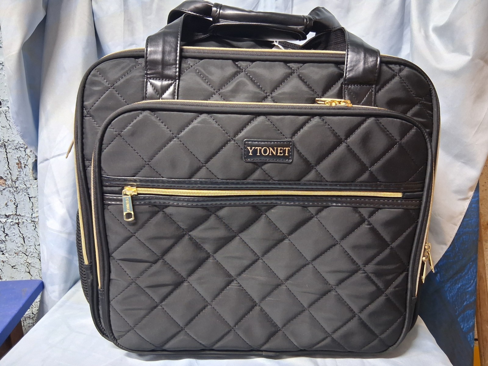 Ytonet Rolling Laptop Bag Women 17.3 Inch Rolling Briefcase Computer Bag Black
