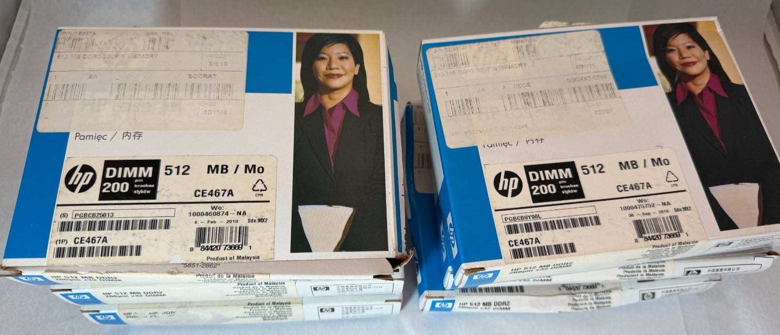 Lot of 7 CE467A HP Memory 512MB - Open Box