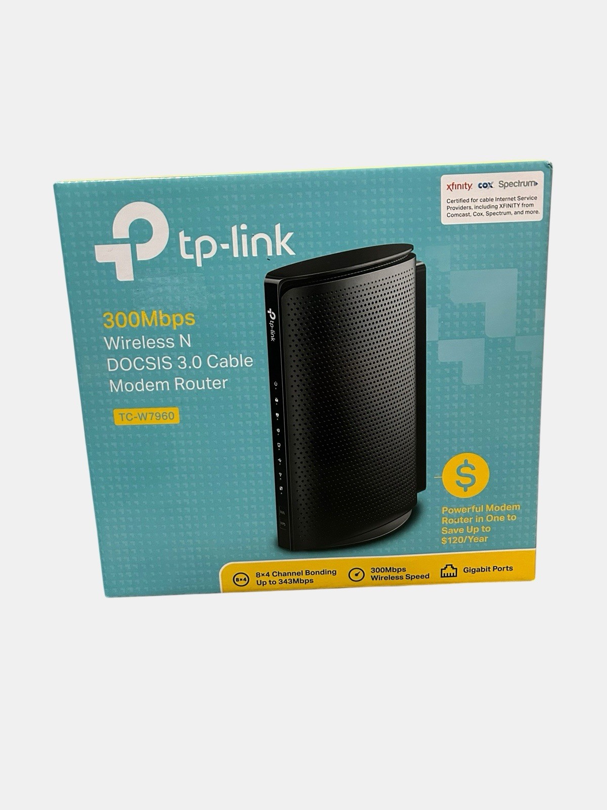 TP-Link TC-W7960 300Mbps Wireless N DOCSIS 3.0 Cable Modem Router w/ Box