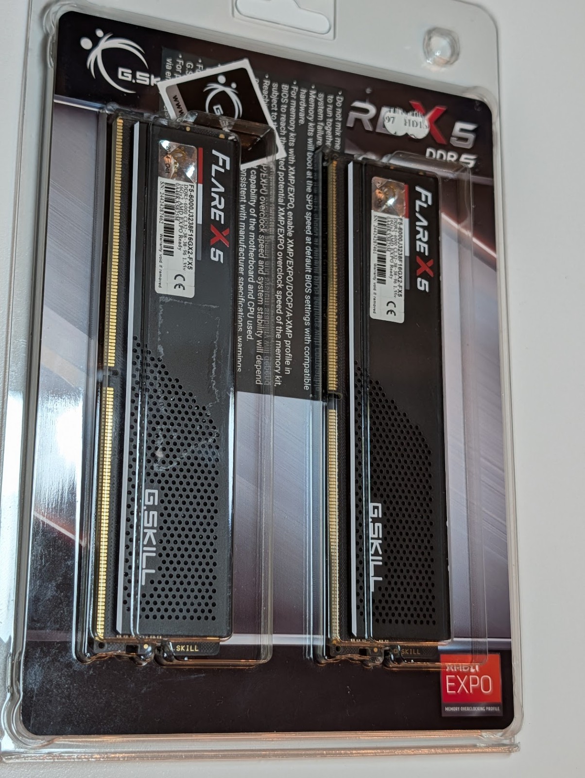 G.Skill Flare X5 32GB 2x16GB DDR5 6000 CL32 AMD EXPO Low Profile