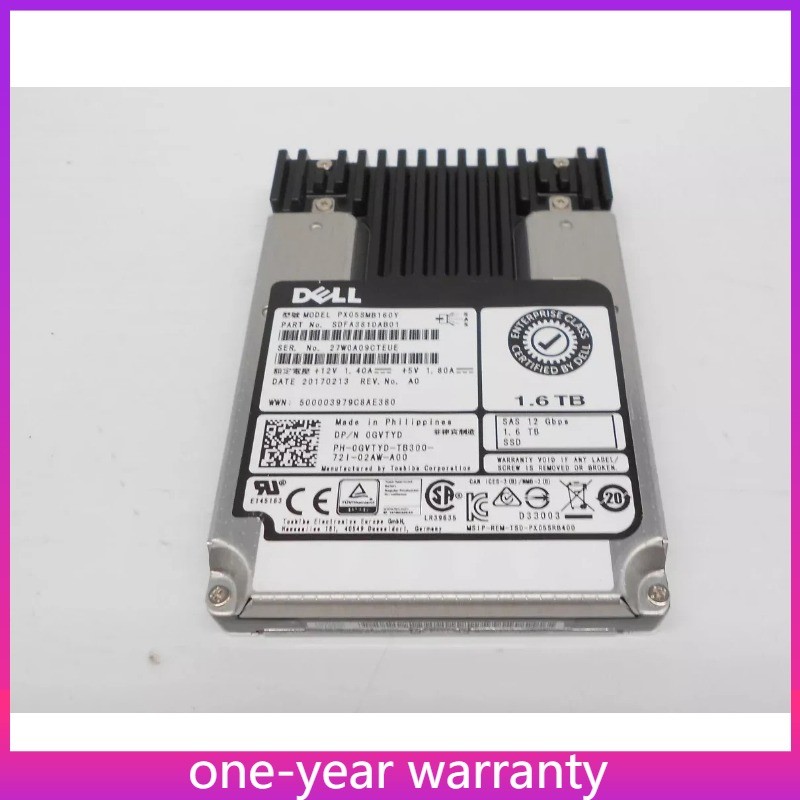 NEW 0GVTYD GVTYD DELL PX05SMB160Y 1.6TB 2.5" SAS 12G MU SSD Solid State Drive