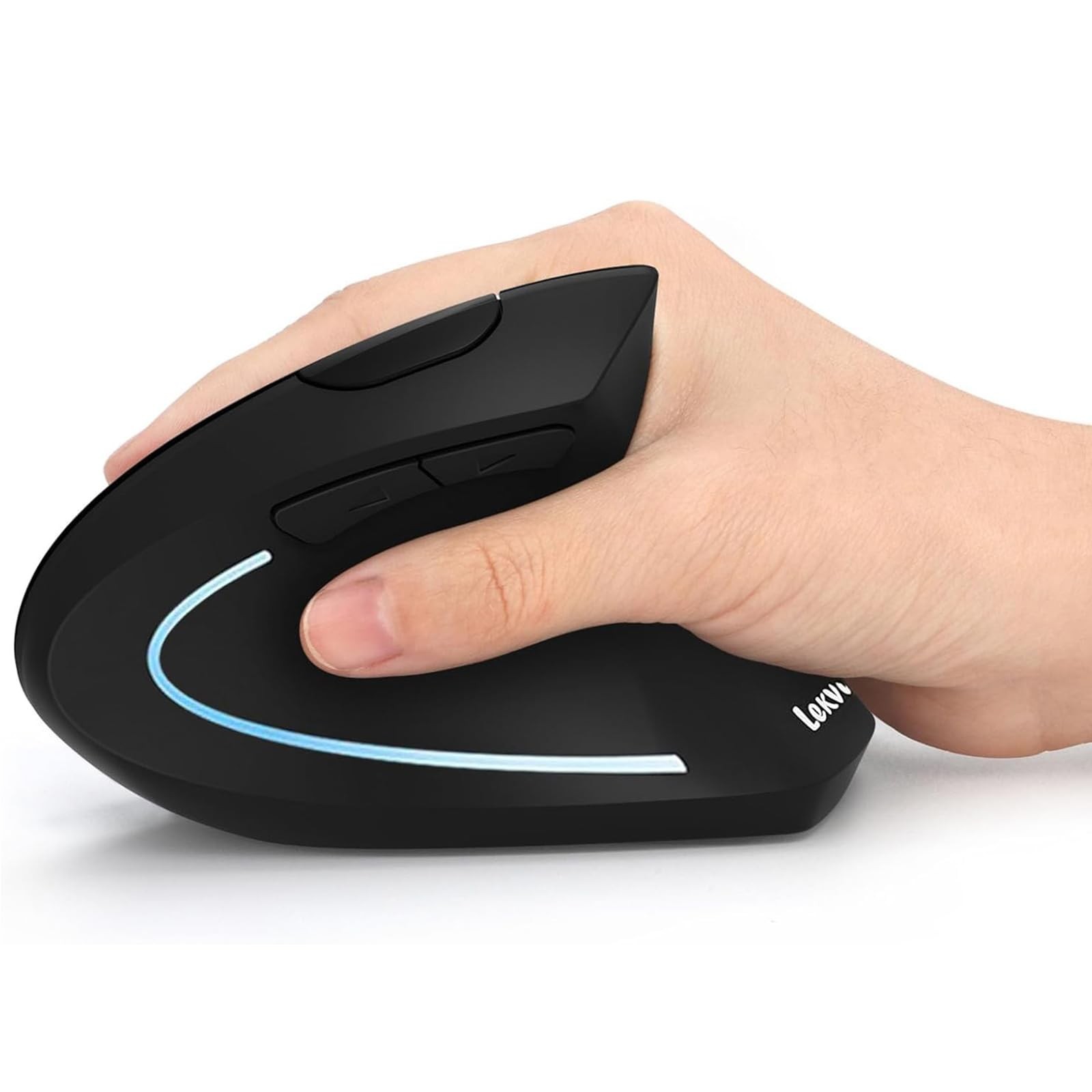 Lekvey 7L-01 Rechargeable Vertical Wireless Mouse Ergonomic Black Open Box