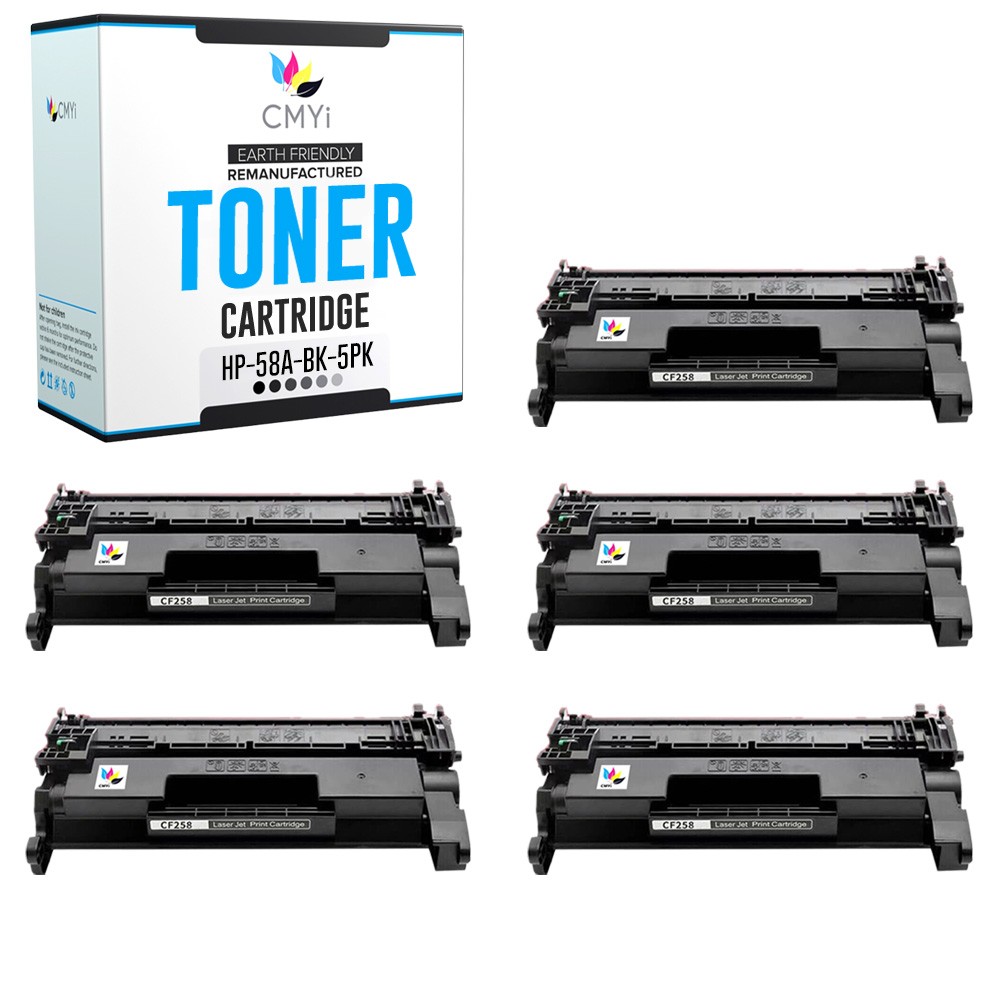 CMYi 5PK Replacement 58A Toner Cartridges for HP LaserJet Pro MFP M428dw M428fdn