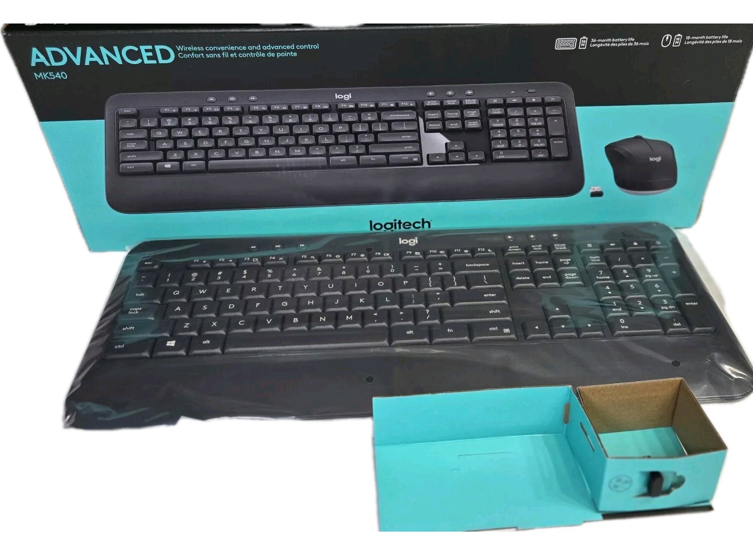 New Logitech Advanced Wireless Keyboard & Wireless Mouse Combo - MK540