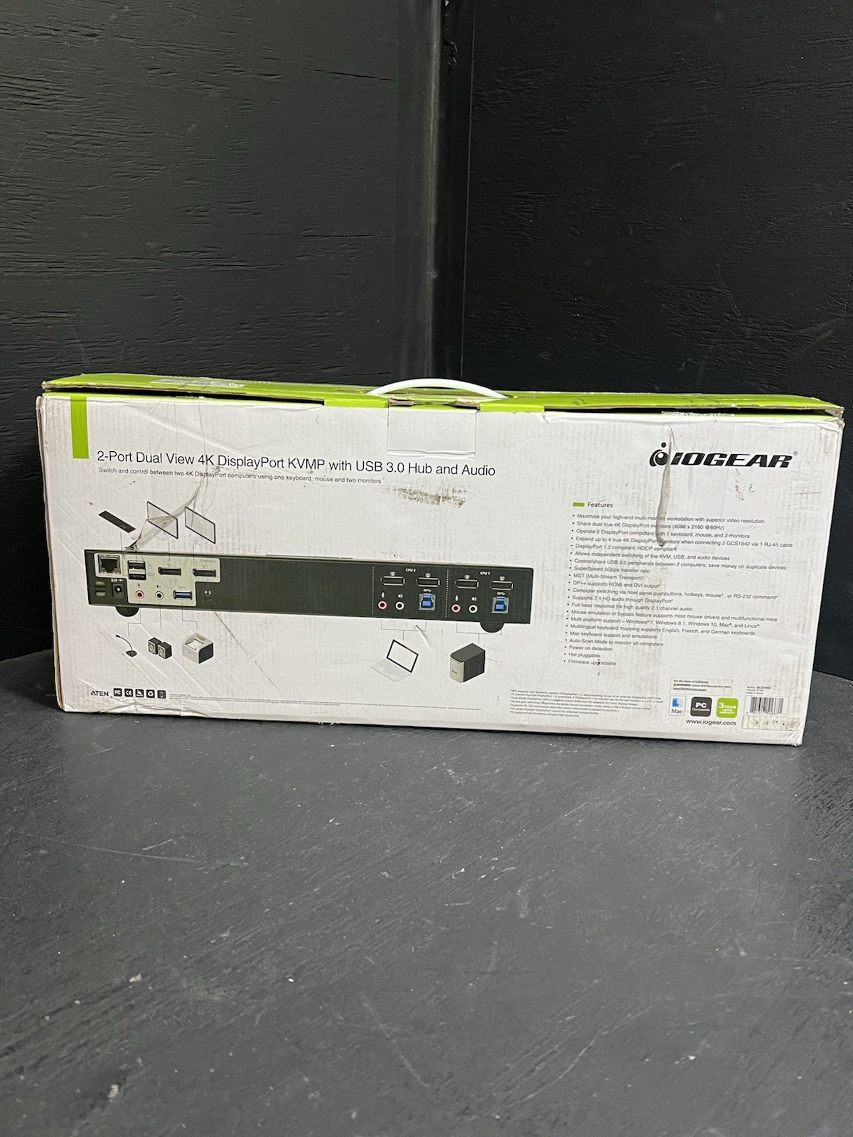 IOGEAR 2-Port Dual View 4K DisplayPort KVMP with USB 3.0 and Audio GCS1942