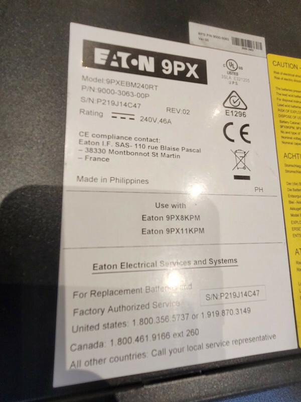 EATON 9000-3063-00P 9PXEBM240RT EXTENDED BATTERY MODULE EBM BACKUP