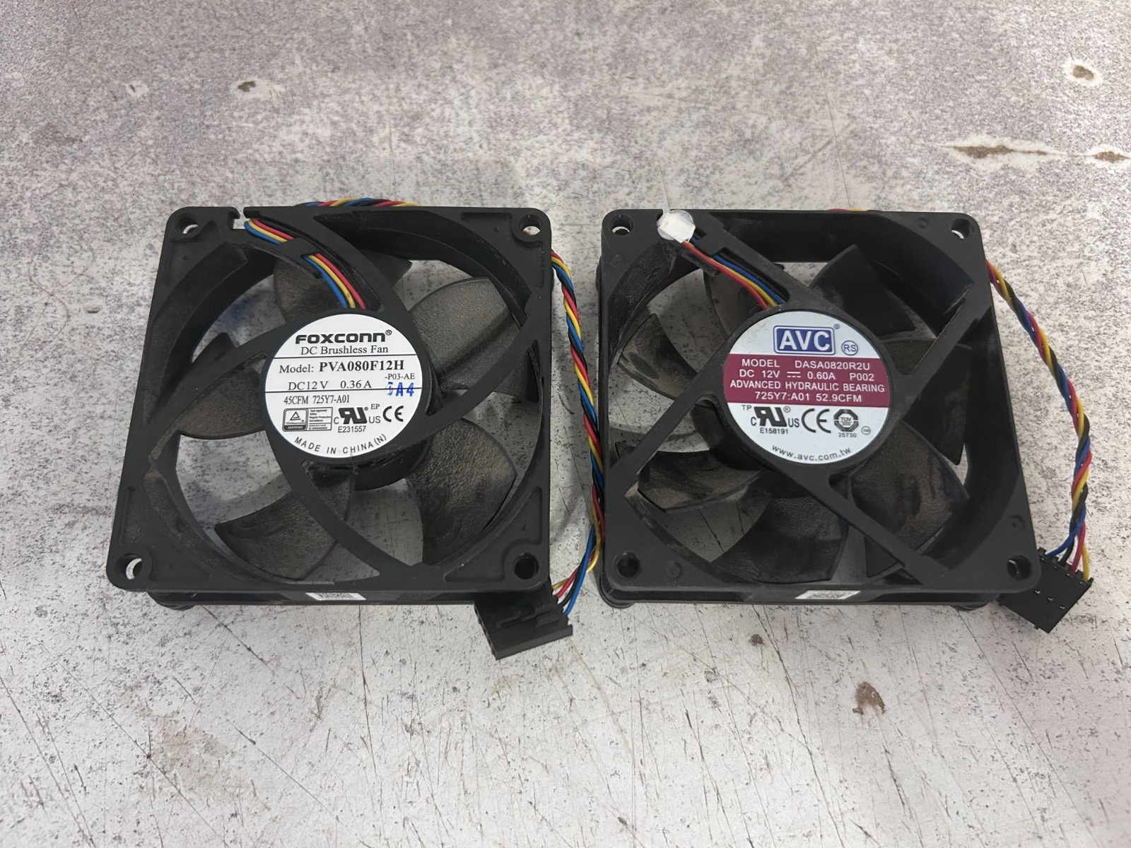 Lot of 2 Dell 12V Case Fans 80 x 20 OptiPlex SFF 7010 7020 790 9010 9020 725Y7