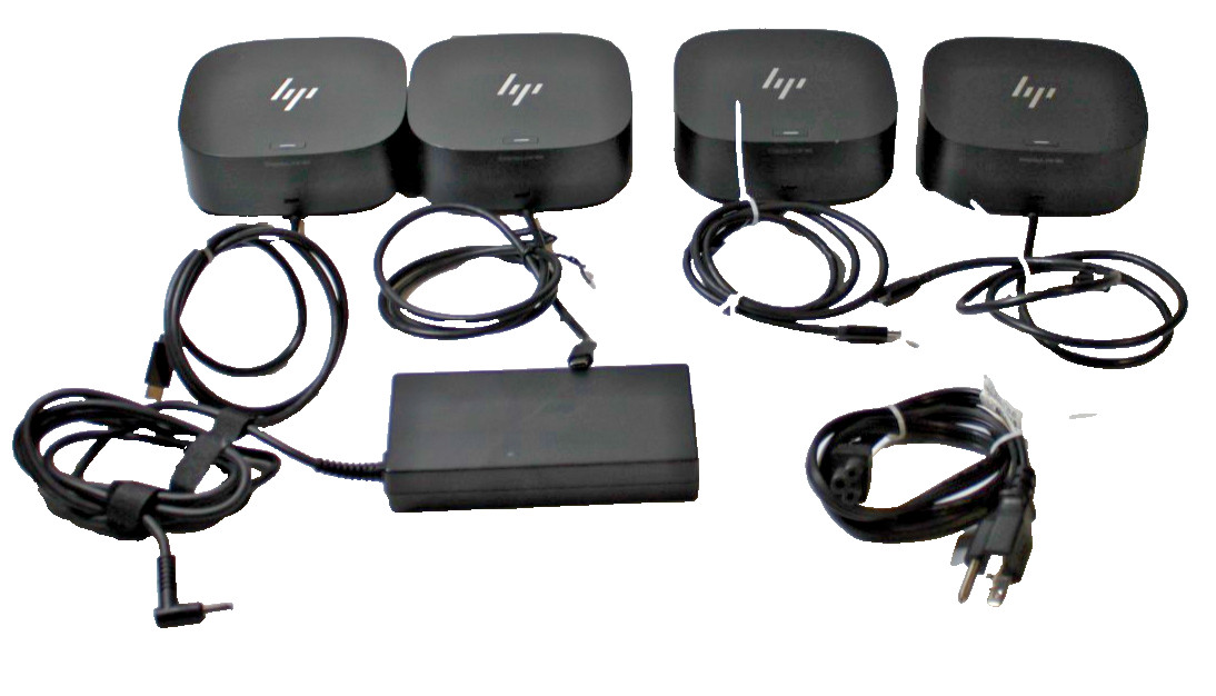 Lot of 4 HP Thunderbolt 120W G2 USB-C DOCK HSN-iX01 With 1x 120W AC Adapter