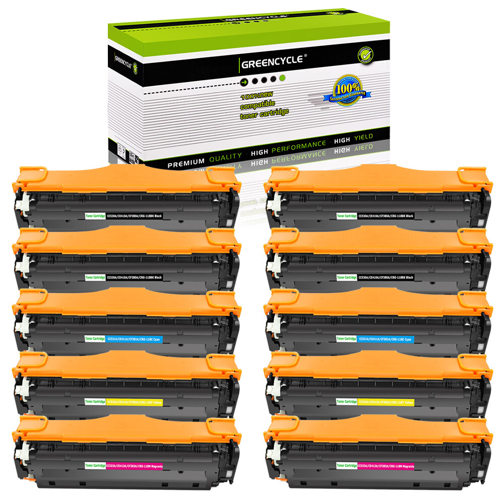 10PK Color Toner Set Fits for Canon 118 ImageClass MF8380CDW 8580CDW LBP7200cdn