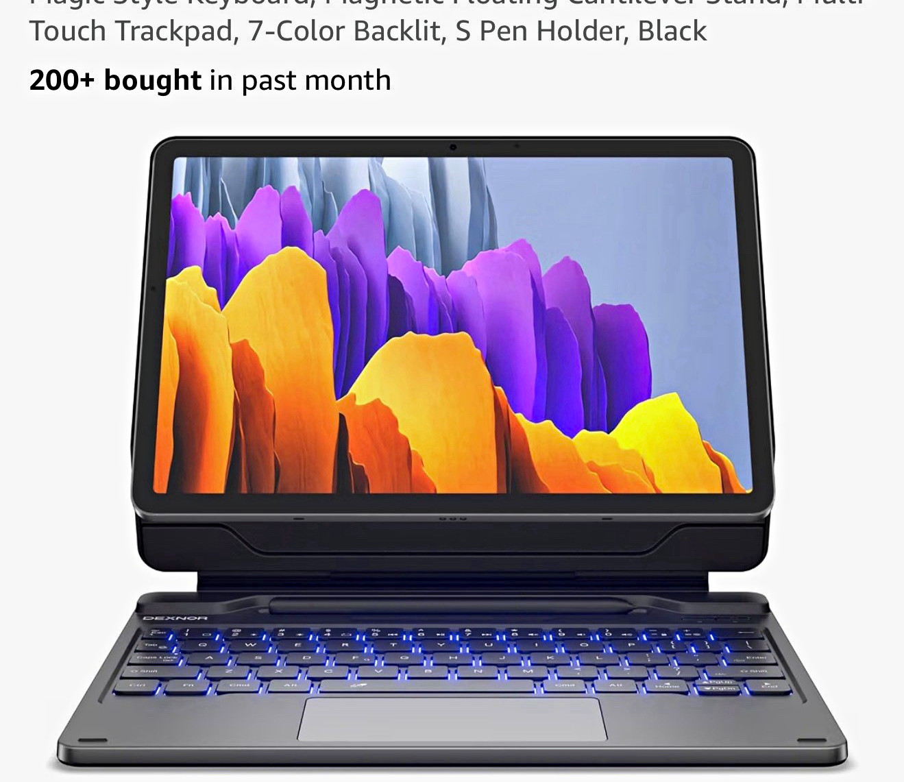 Dexnor Magnetic Backlit Keyboard Folio w/ Trackpad S Pen Galaxy Tab S10/S9