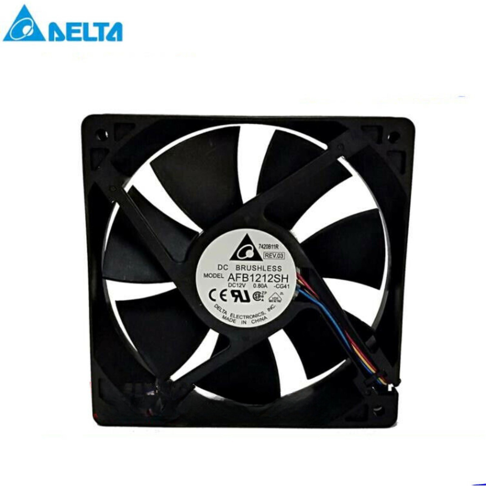Delta AFB1212SH Axial fan DC 12V 0.8A 120*120*25MM 4pin Server cooling fan