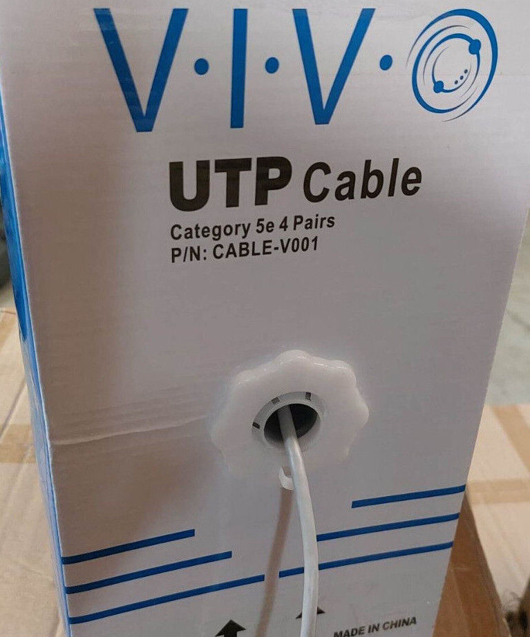 VIVO UTP Cable Cat-5e 1000ft Gray LAN Ethernet Network CABLE-V001 Indoor 24 AWG