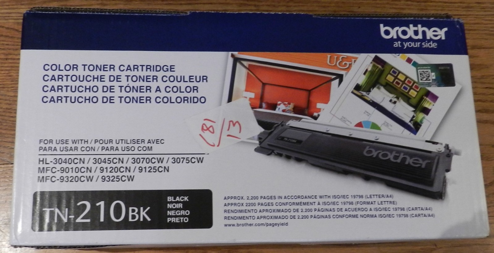 Brother TN210BK Black Toner Cartridge Genuine High Yield 2200 Pages NEW