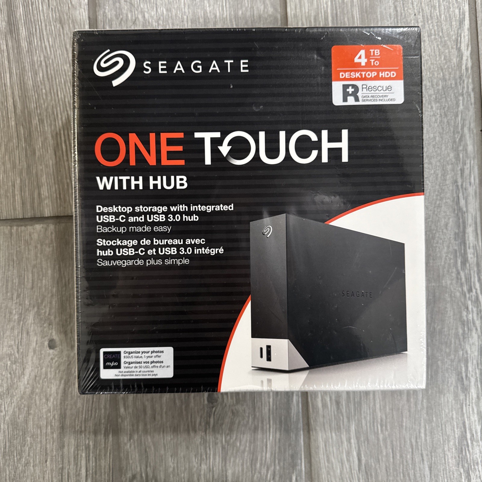 Seagate One Touch Hub 4TB External Hard Drive USB-C USB 3.0 STLC4000400 New