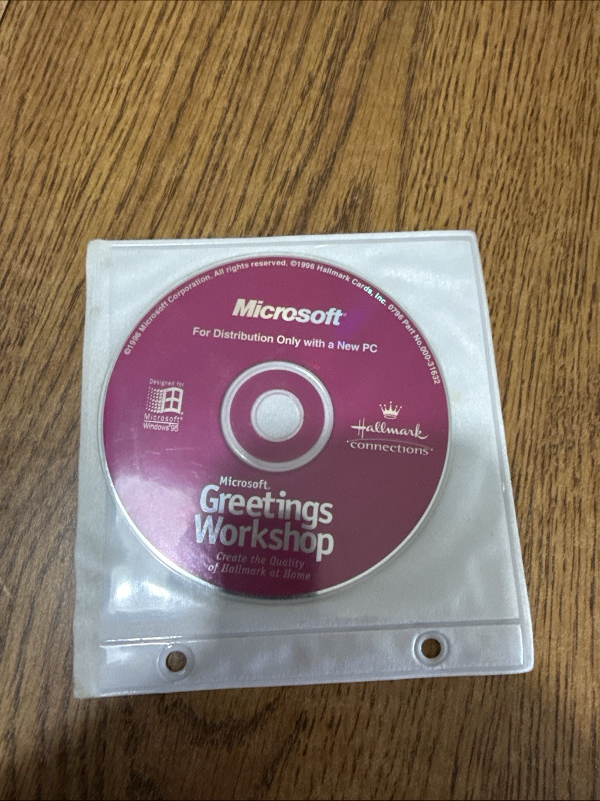 Microsoft Greetings Workshop Hallmark Quality CD Software (1996) Windows 95