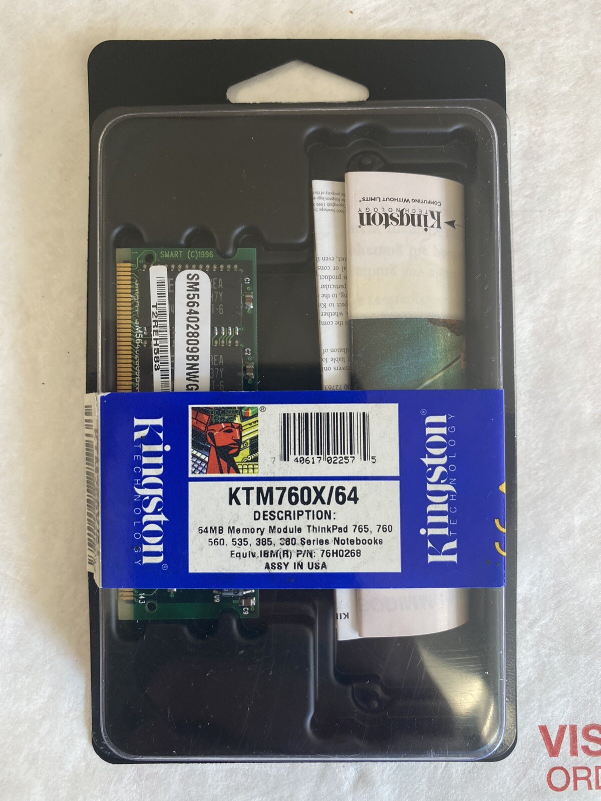 KTM760X/64 KINGSTON 64MB EDO SO NP DIMM IBM EQIV. 76H0268