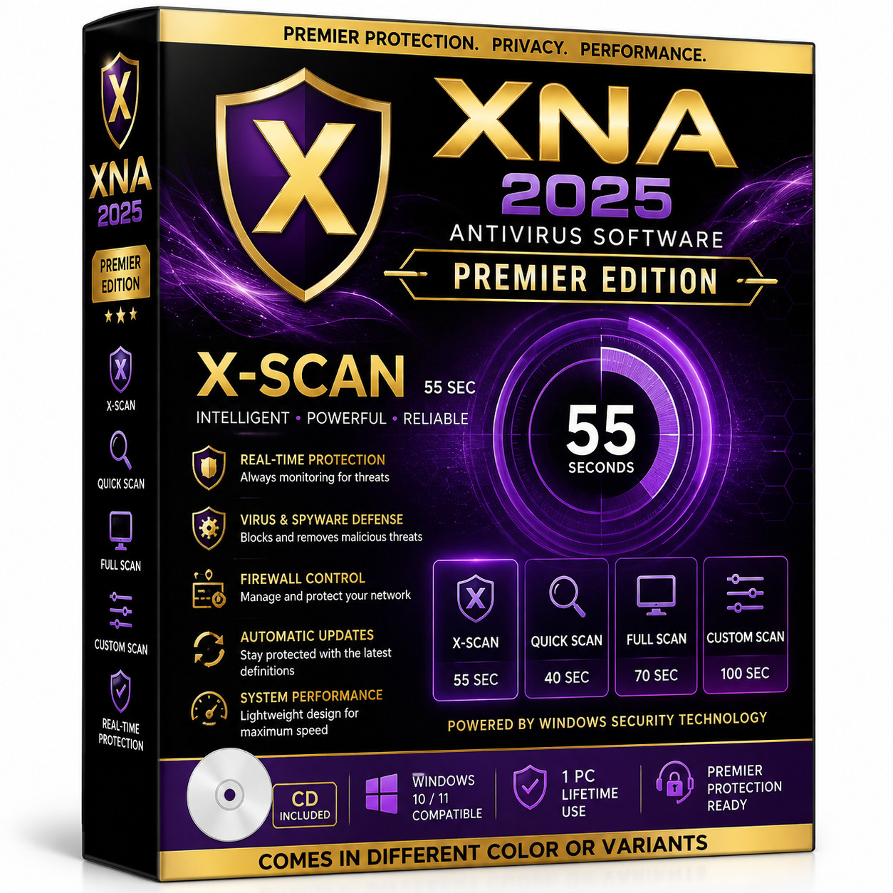XNA 2025 Premier Edition PC Security Antivirus Software CD Windows 10/11 NEW