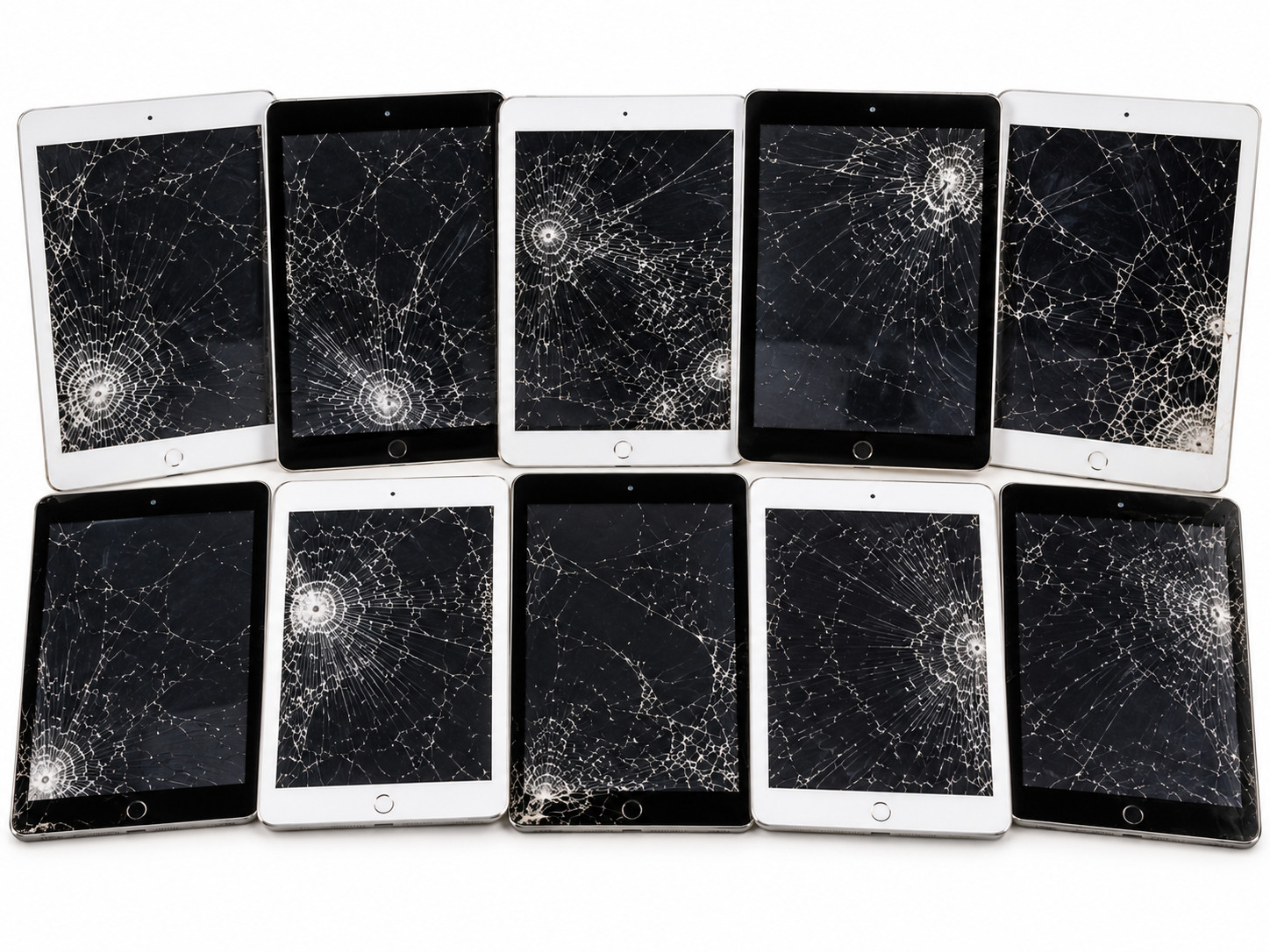 Lot of 10 Apple iPad 5th Generation Gen WIFI A1822 Unlocked Cracked Screens