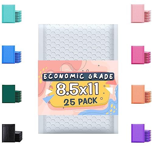 Economic Grade Bubble Mailers 8.5x12 25 Pack 8.5x12 Inch - 25 pack White