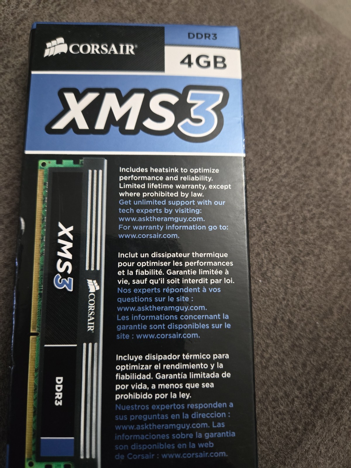 Corsair XMS3 4GB DDR3 1333 MHz 240 Pin  CMX4GX3M1A1333C9