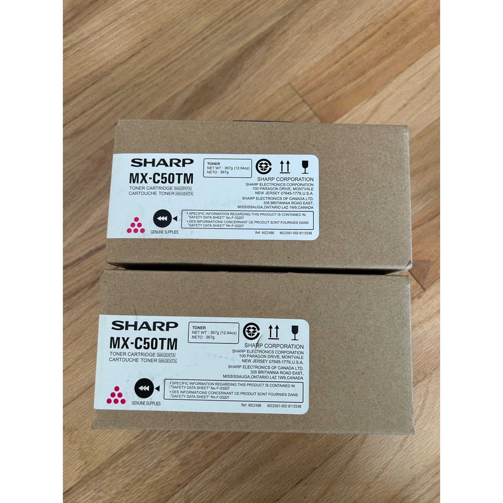 Lot of 2 - Sharp MX-C50TM Magenta Toner Cartridge Professional Genuine