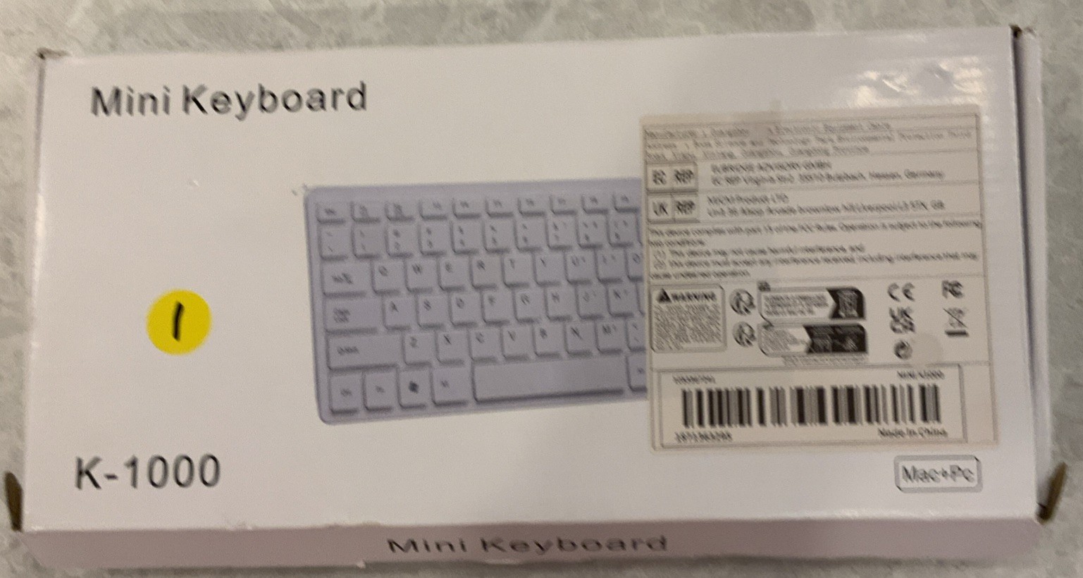 K-1000 Mini Ultra Thin PC Mac Keyboard USB Waterproof Silent Black