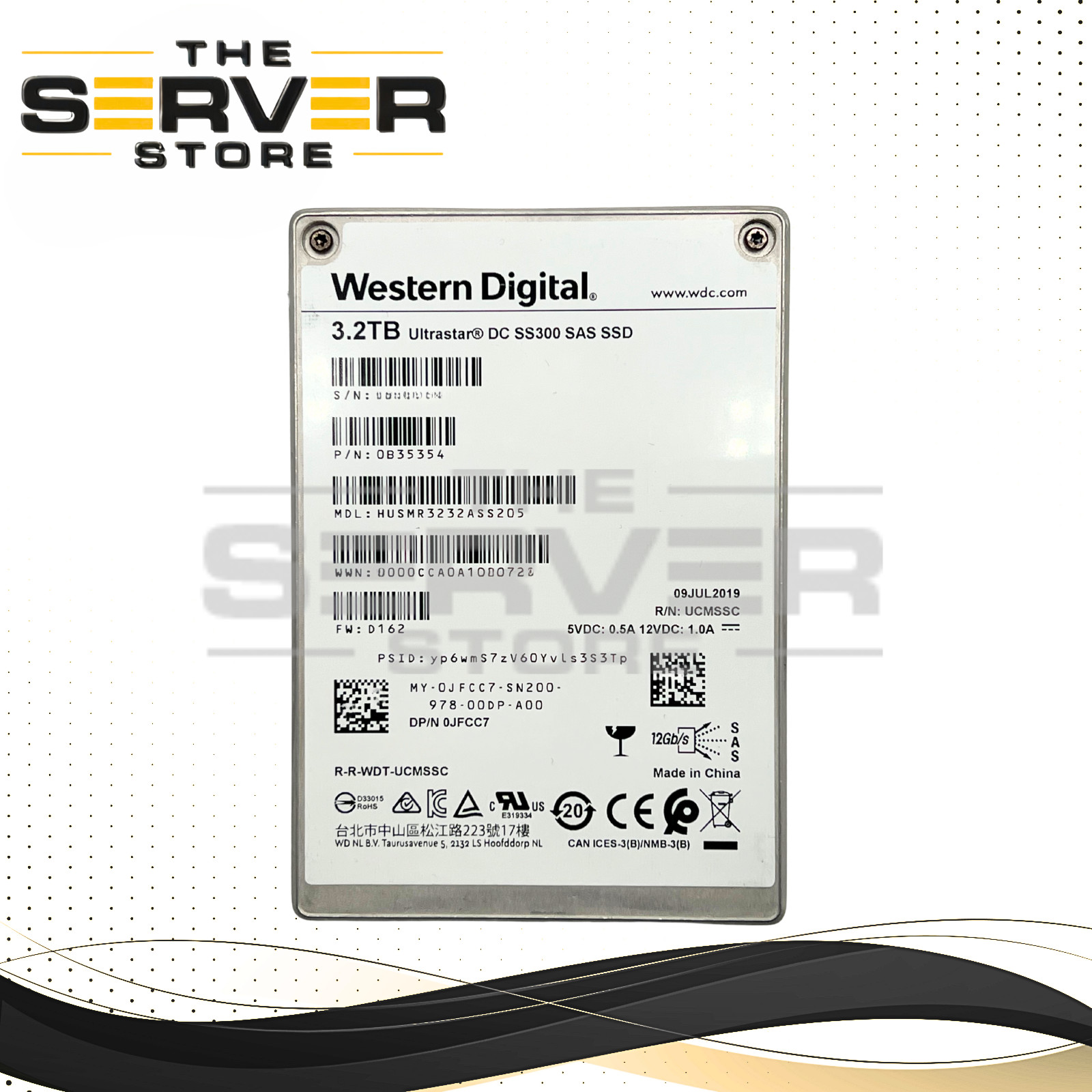 Dell 3.2TB SAS 12G RI 2.5" SSD WD Ultrastar SS300 HUSMR3232ASS205 0JFCC7 JFCC7