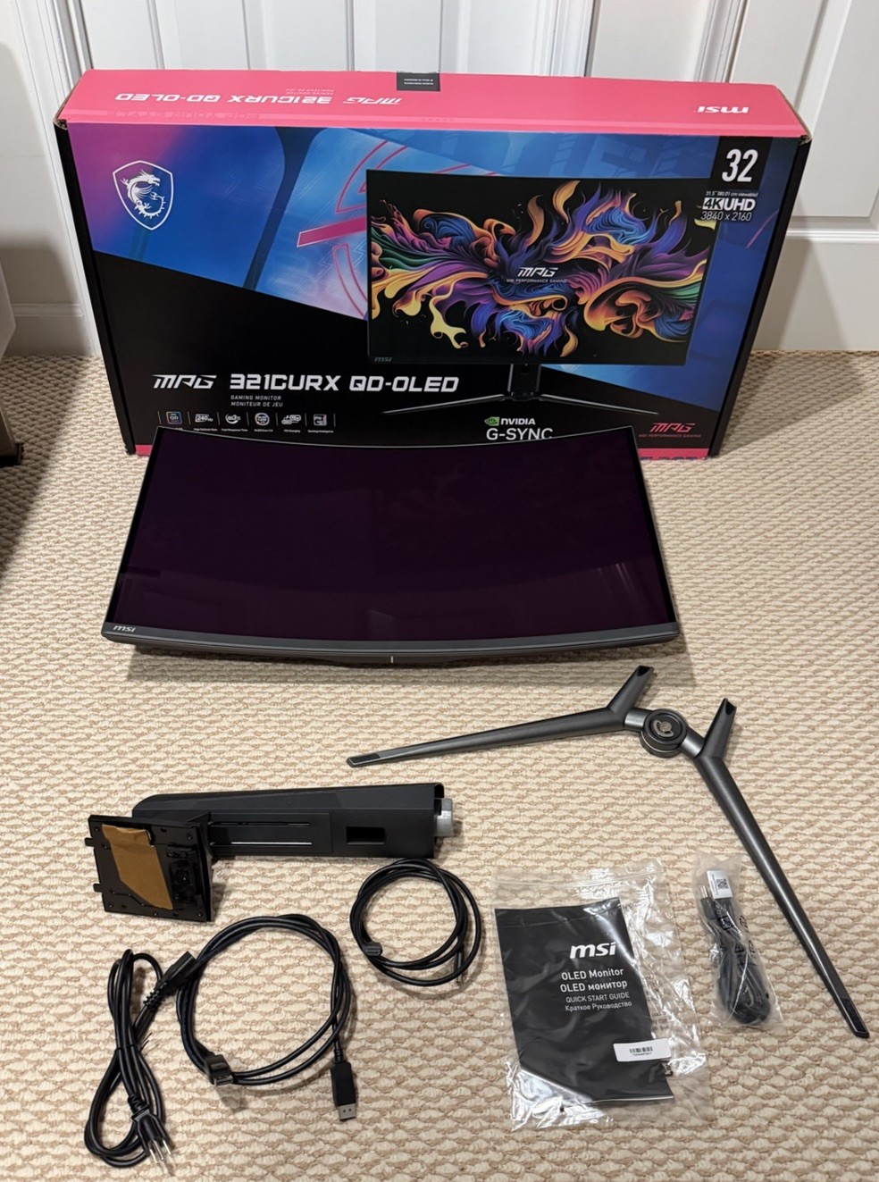 MSI MPG 321CURX QD-OLED 31.5" 4K UHD (3840 x 2160) 240Hz Curved Gaming Monitor