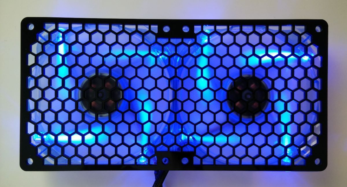 Custom Honeycomb 240mm Radiator double 120mm Fan Grill Computer Case Cooling Mod