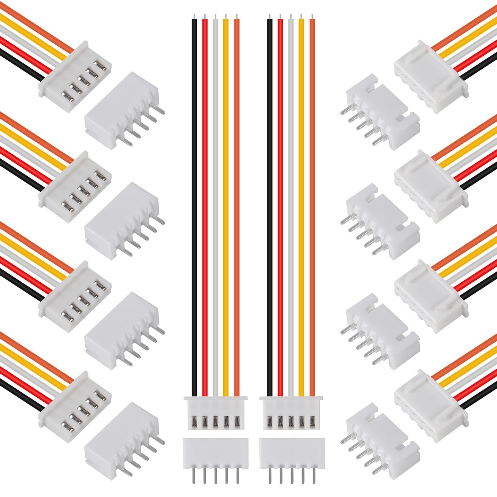 ACEIRMC 10Pairs JST-XH Connector Kit, XH 2.54mm 5 Pin Header Male and 5P