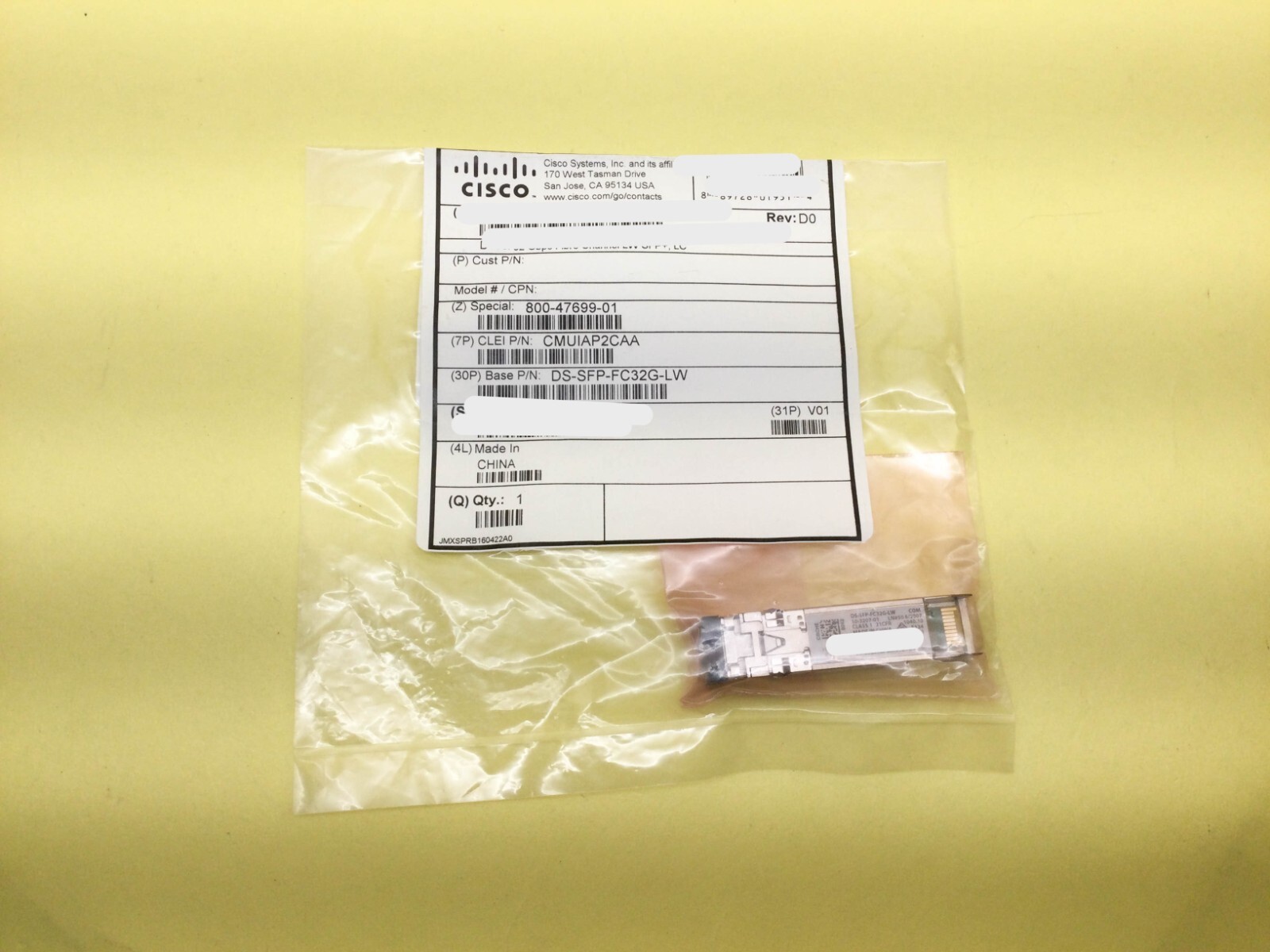 Cisco DS-SFP-FC32G-LW 32G 1310NM SFP+ Transceiver Module 10-3207-01 New Sealed
