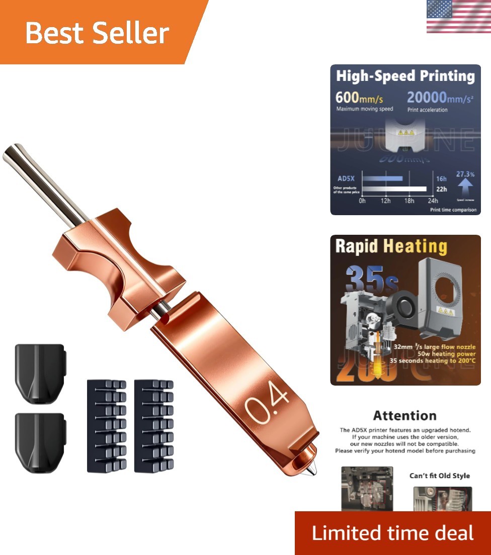 New 0.4MM All-Metal Hotend Kit for Flashforge AD5X - 600mm/s High-Speed Printing