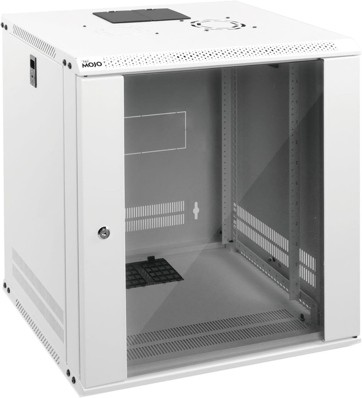 12U Wall Mount Rack Network Cabinet for 19" IT Equipment,With Lockable Glass Doo