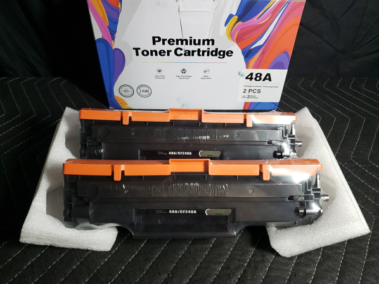 2PK CF248A 48A Toner Cartridge for HP LaserJet Pro M15a M16w MFP M29a High Yield