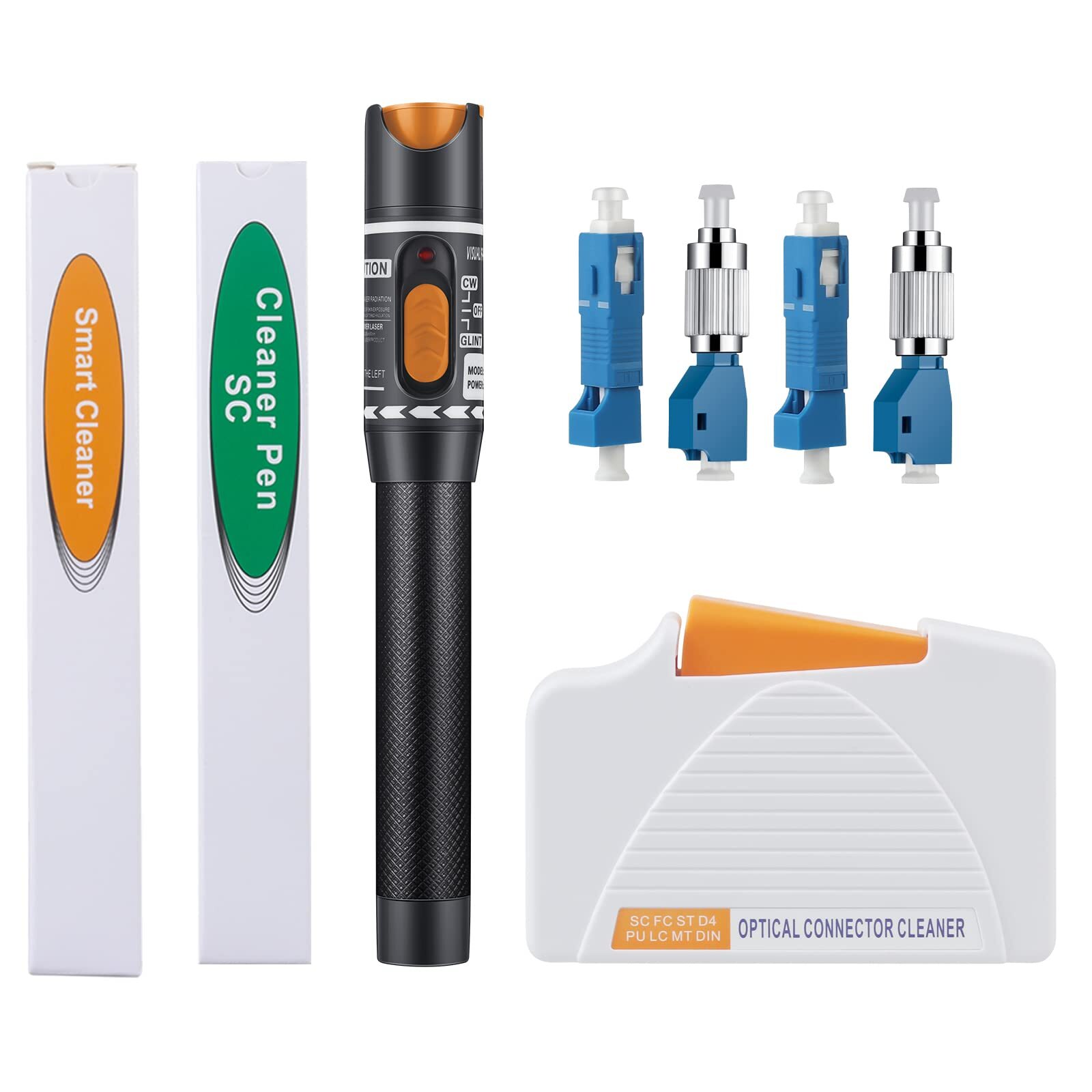 - 2 pcs Fiber Optic Cleaner Pen for LC/MU/SC/ST/FC Connector & 1pc Fiber Clea...