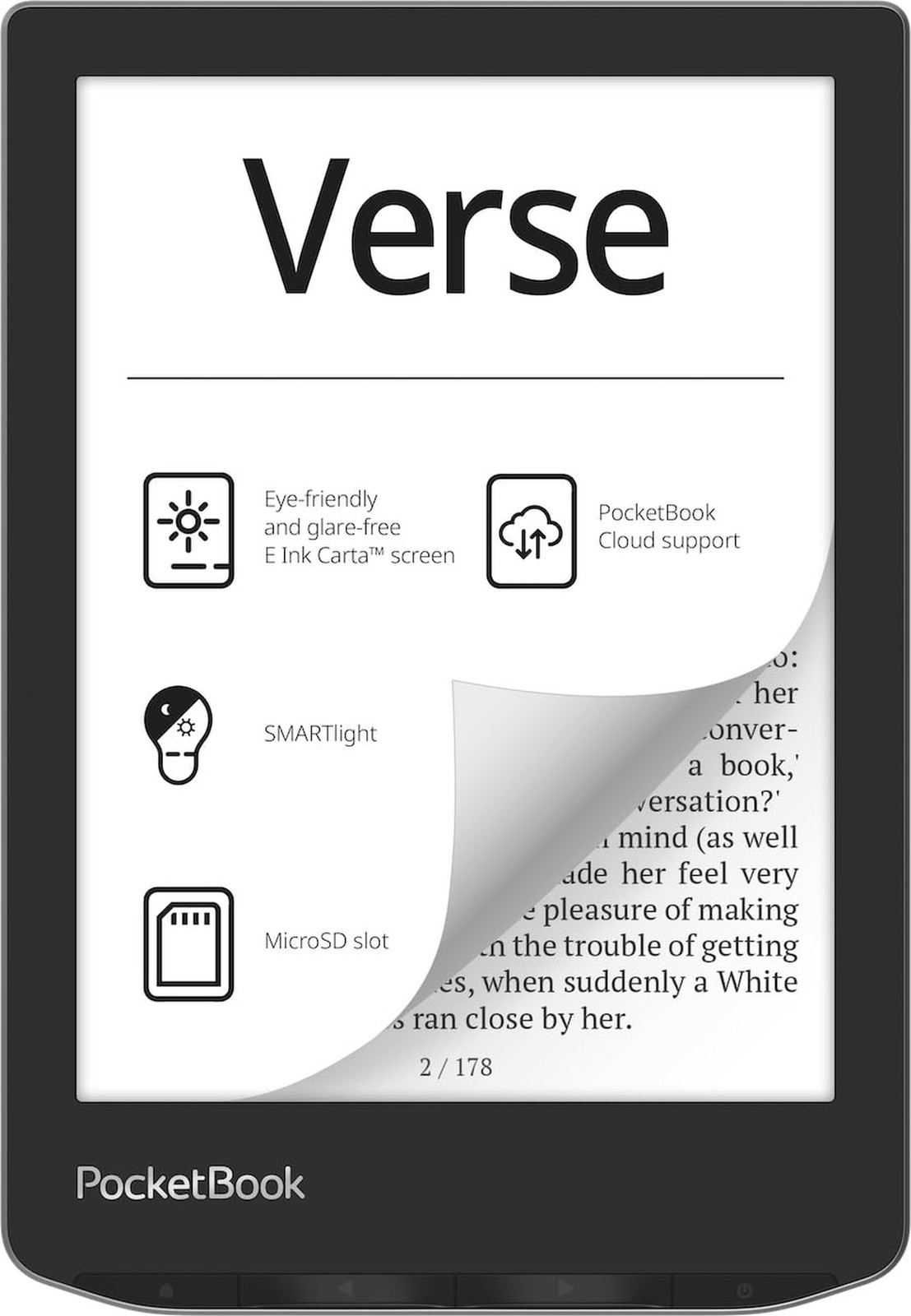 PocketBook Verse E-Readers | Eye-Friendly 6'' E-Ink Carta™ HD Touchscreen