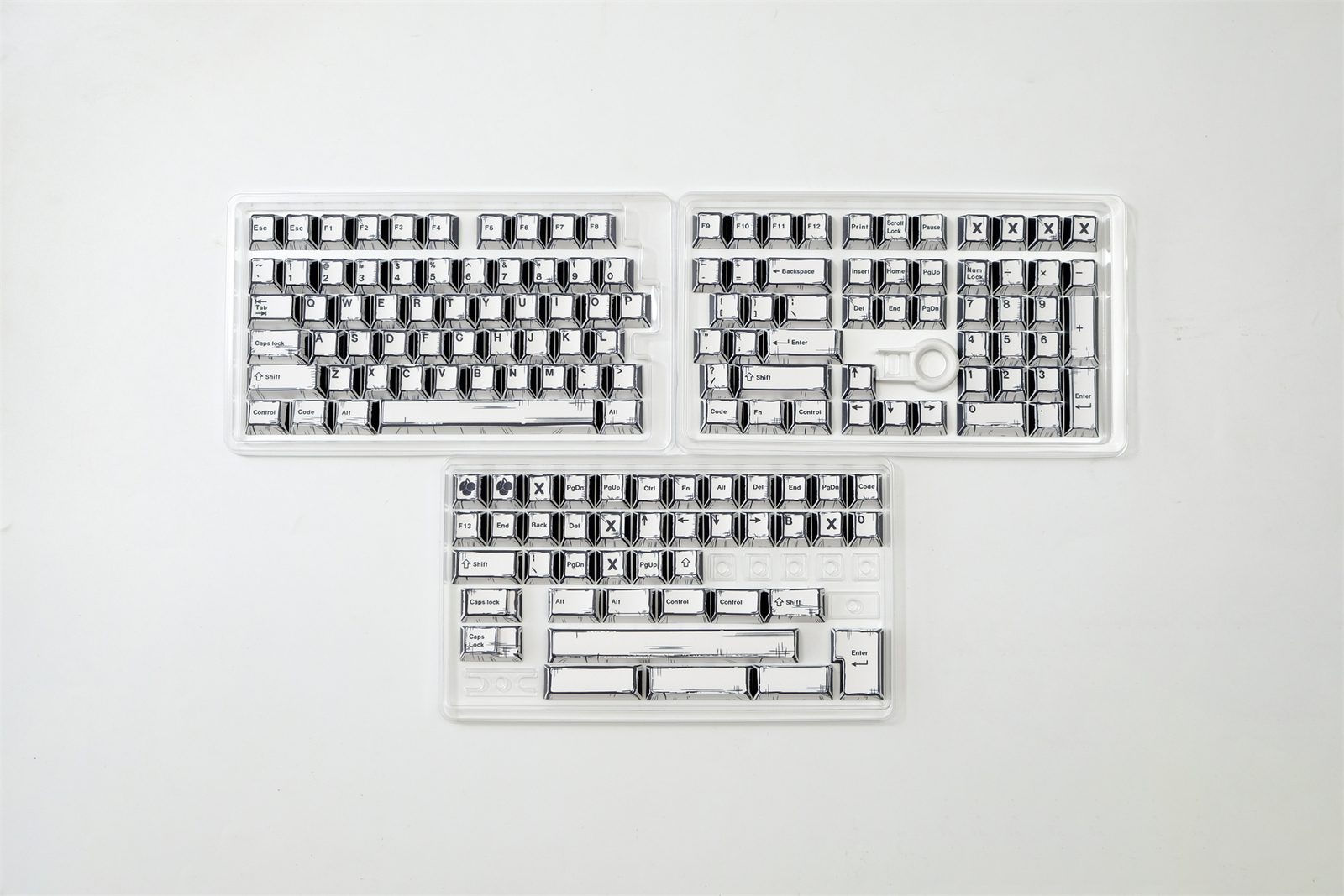 PBT Manga Black/white Theme Keyboard Keycaps Cherry Profile Set For MX