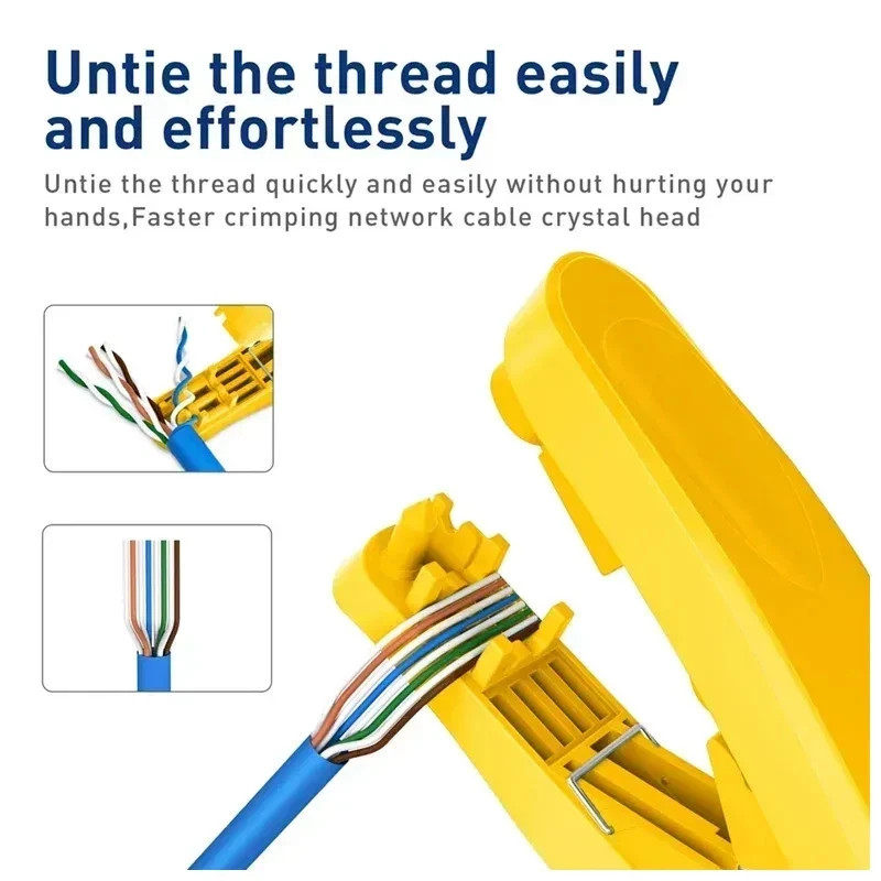 4-In-1 RJ45 Network Cable Tool With Cutting,Stripping,Untangling, And