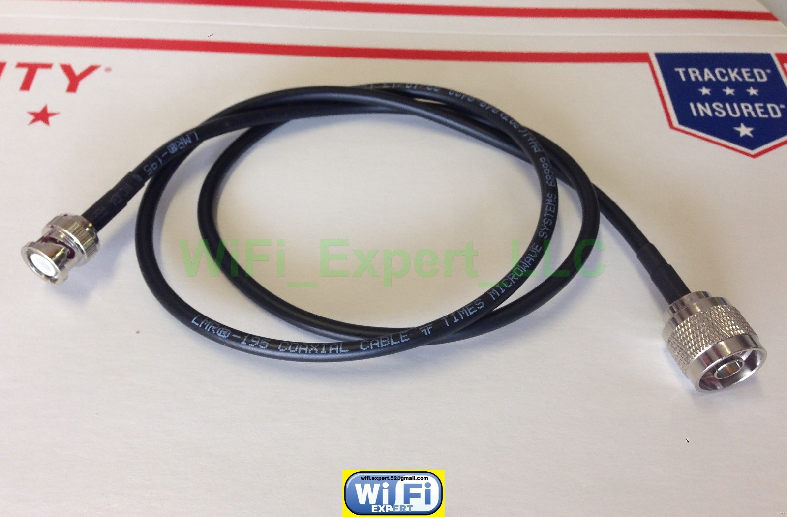 TIMES Microwave® LMR195 30 FEET RF Pigtail Cable N Male to BNC Male MADE IN USA
