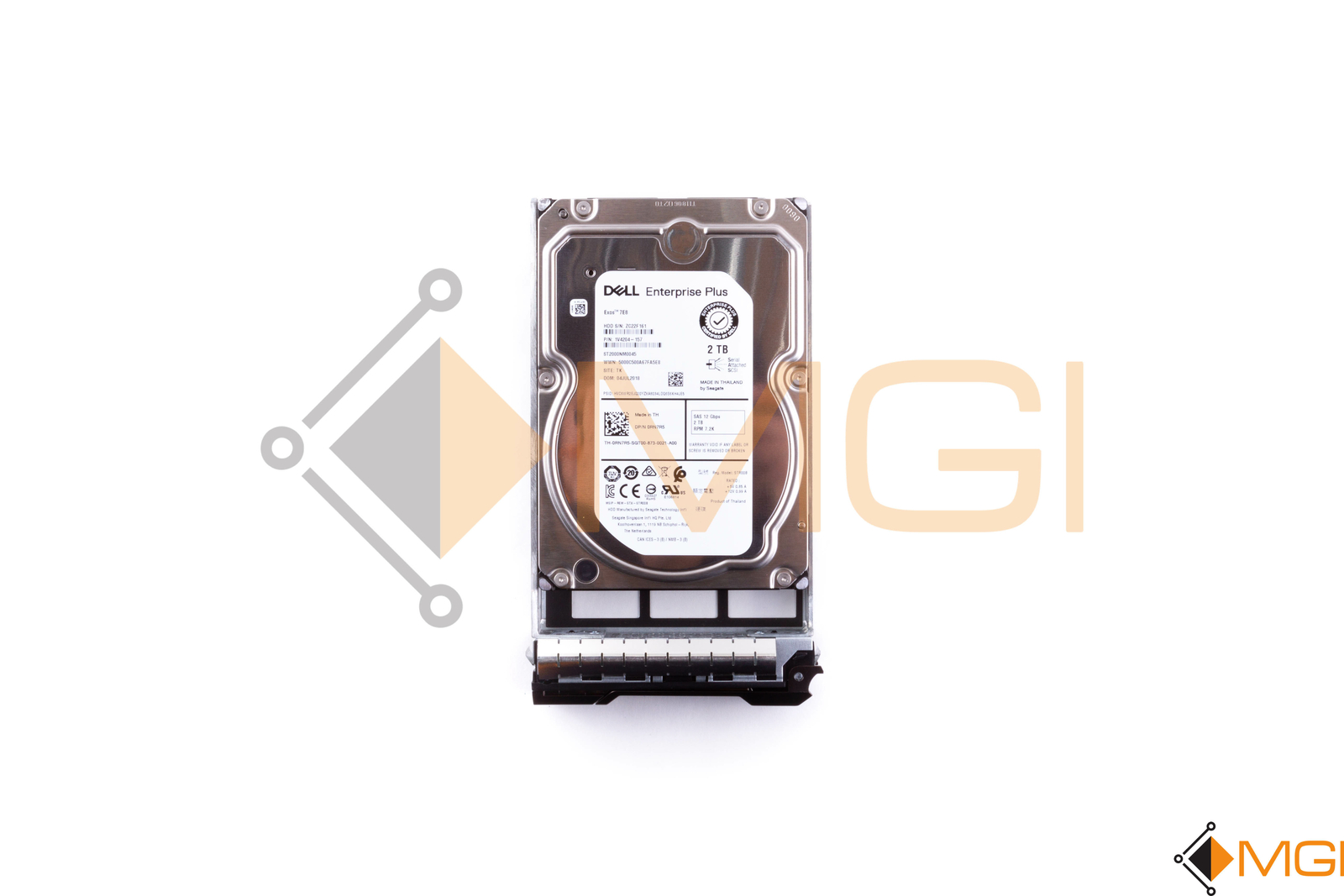 DELL 2TB 7.2K 12GB 3.5 NL SAS HDD W/ COMPELLENT TRAY // RN7R5 // 