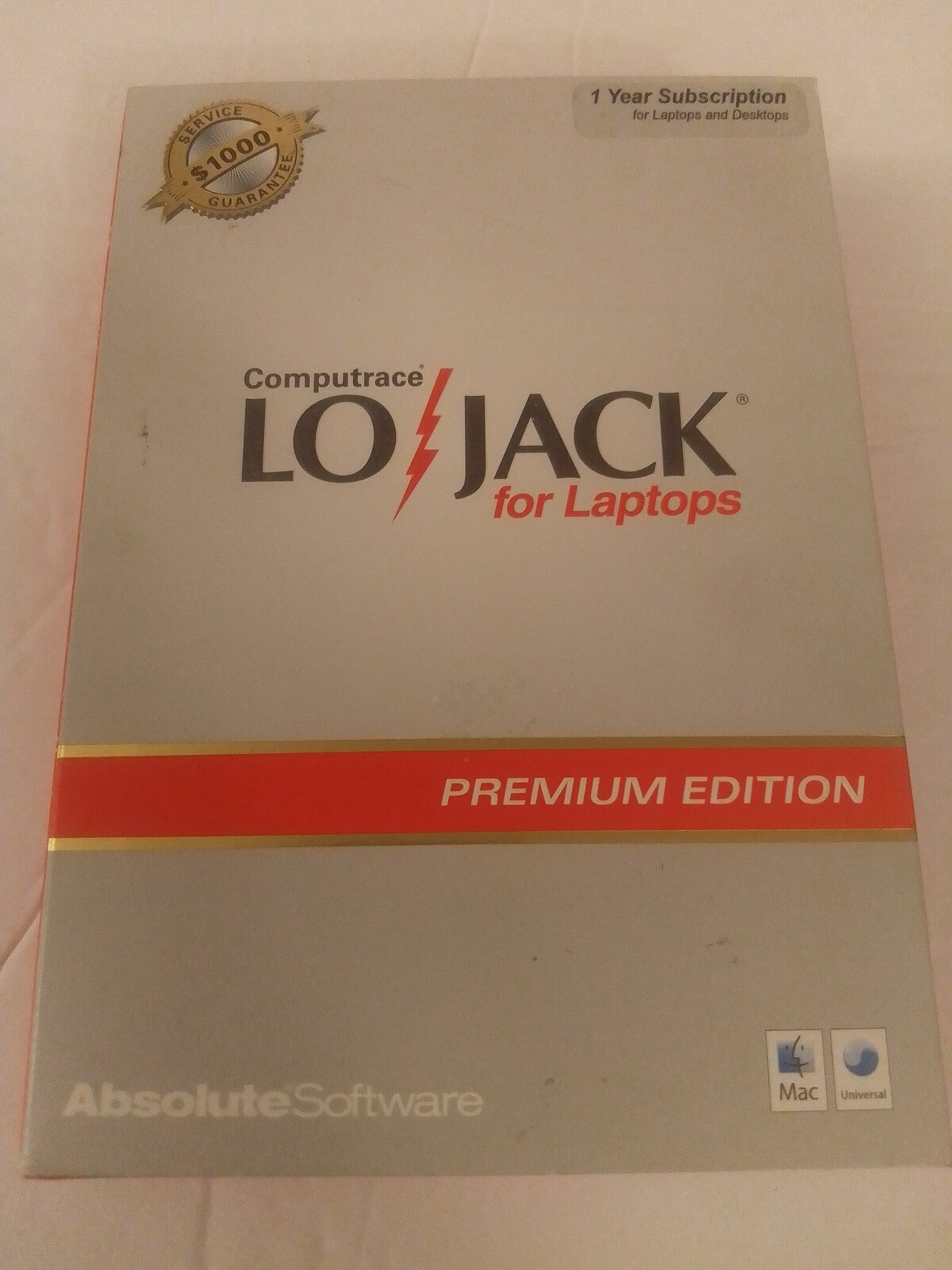 Computrace Lojack For Laptops Premium 1 Year Subscription Mac Version CD-ROM