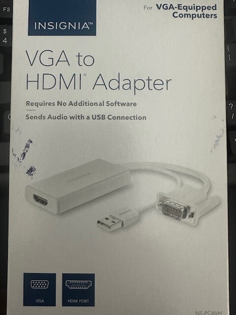 Insignia HDMI to VGA Adapter Black For Mac and Windows