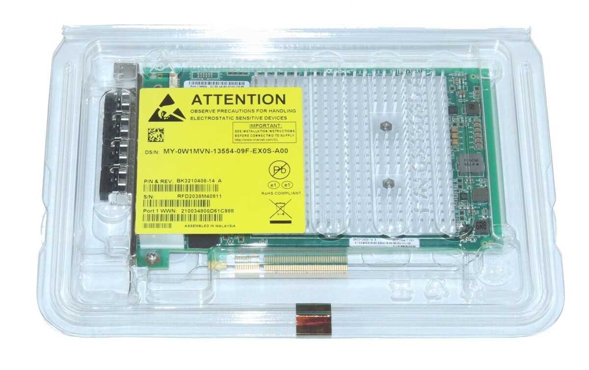NEW SEALED Dell W1MVN QLogic QLE2694-DEL 16GB Quad Port SFP+ HBA w GBIC's