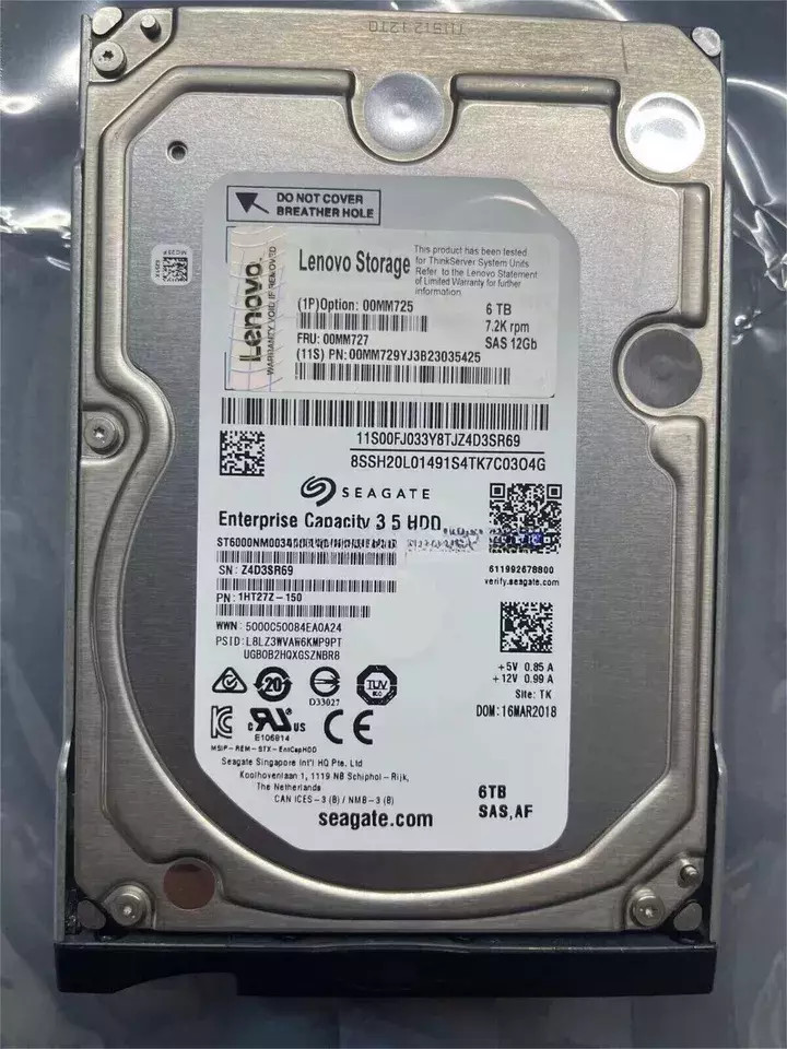 Lenovo / IBM 00MM725 00MM727 00MM729 6TB SAS 12Gbps 7.2K 3.5 HDD Hard Drive NEW