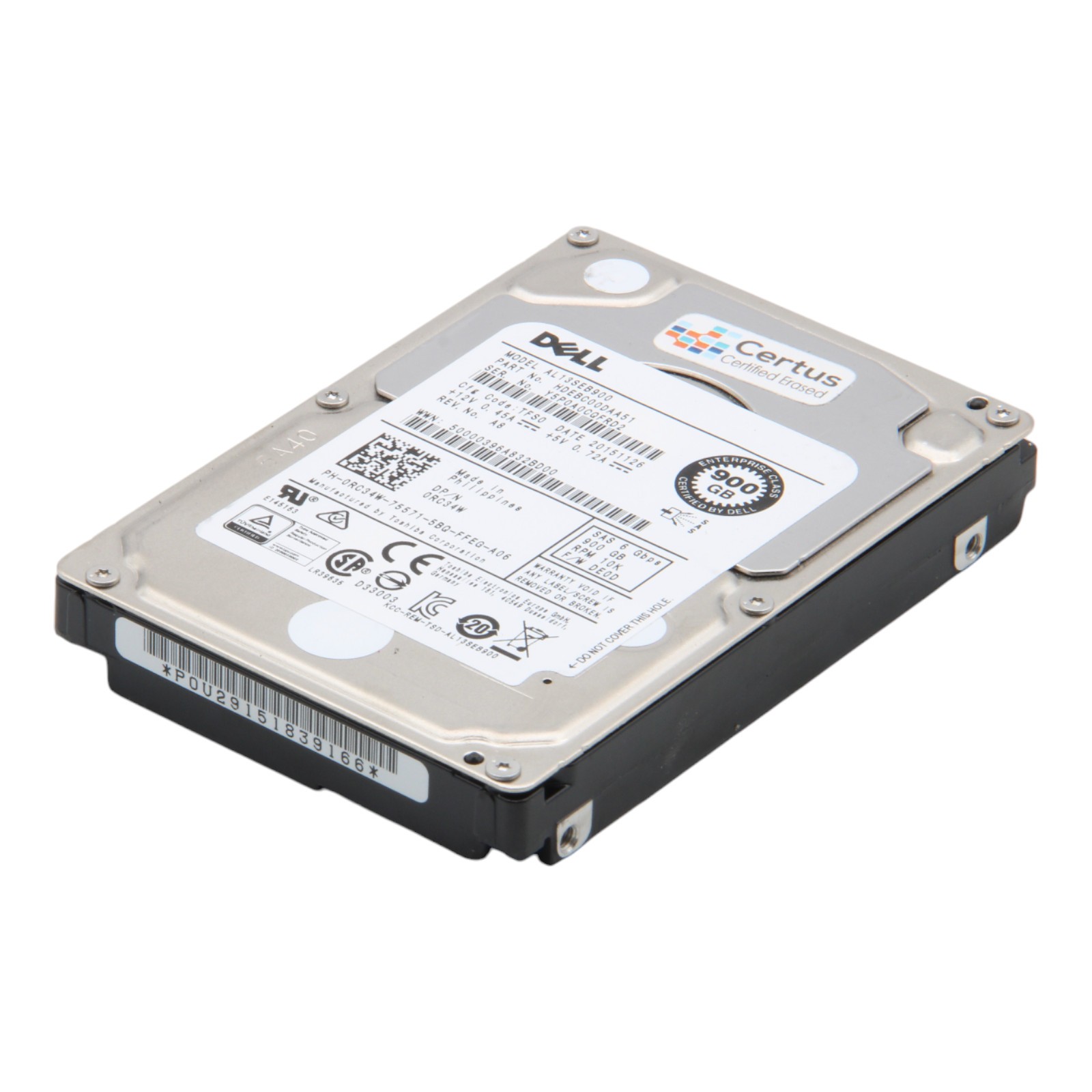 Dell Toshiba 900GB 10K SAS-2 6Gb/s AL13SEB900 0RC34W 2.5" HDD