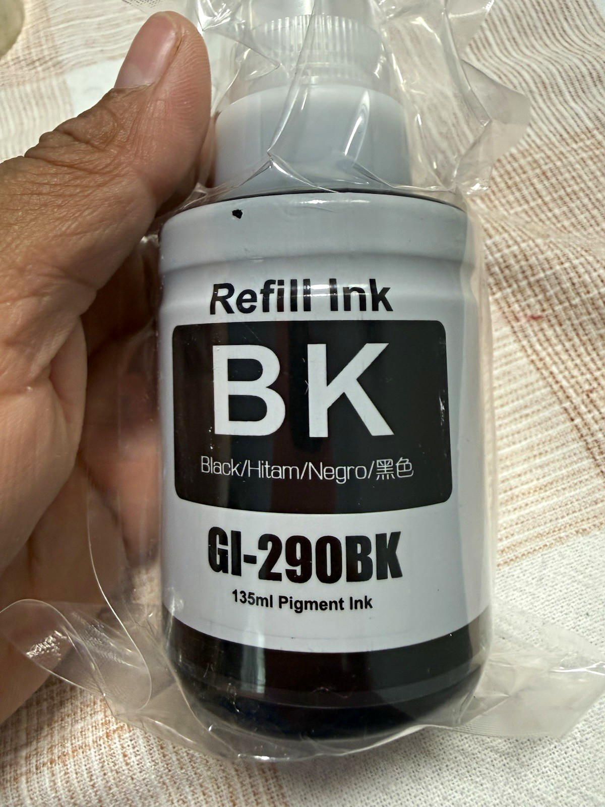 GI-290BK Black Pigment Refill Ink Bottle 135ml for Canon Inkjet