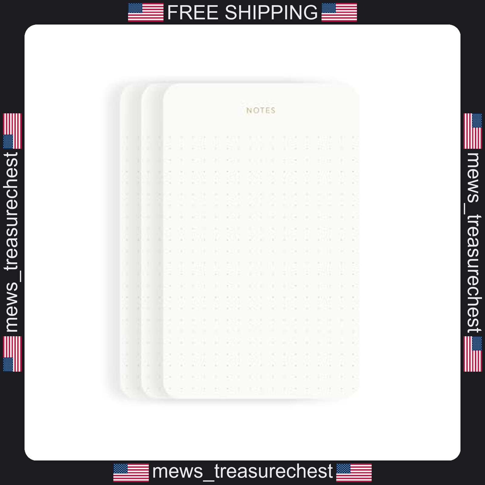 Dotted Notepads for Work, Gold Foil, 6.3 x 3.9 in, 3 Pack