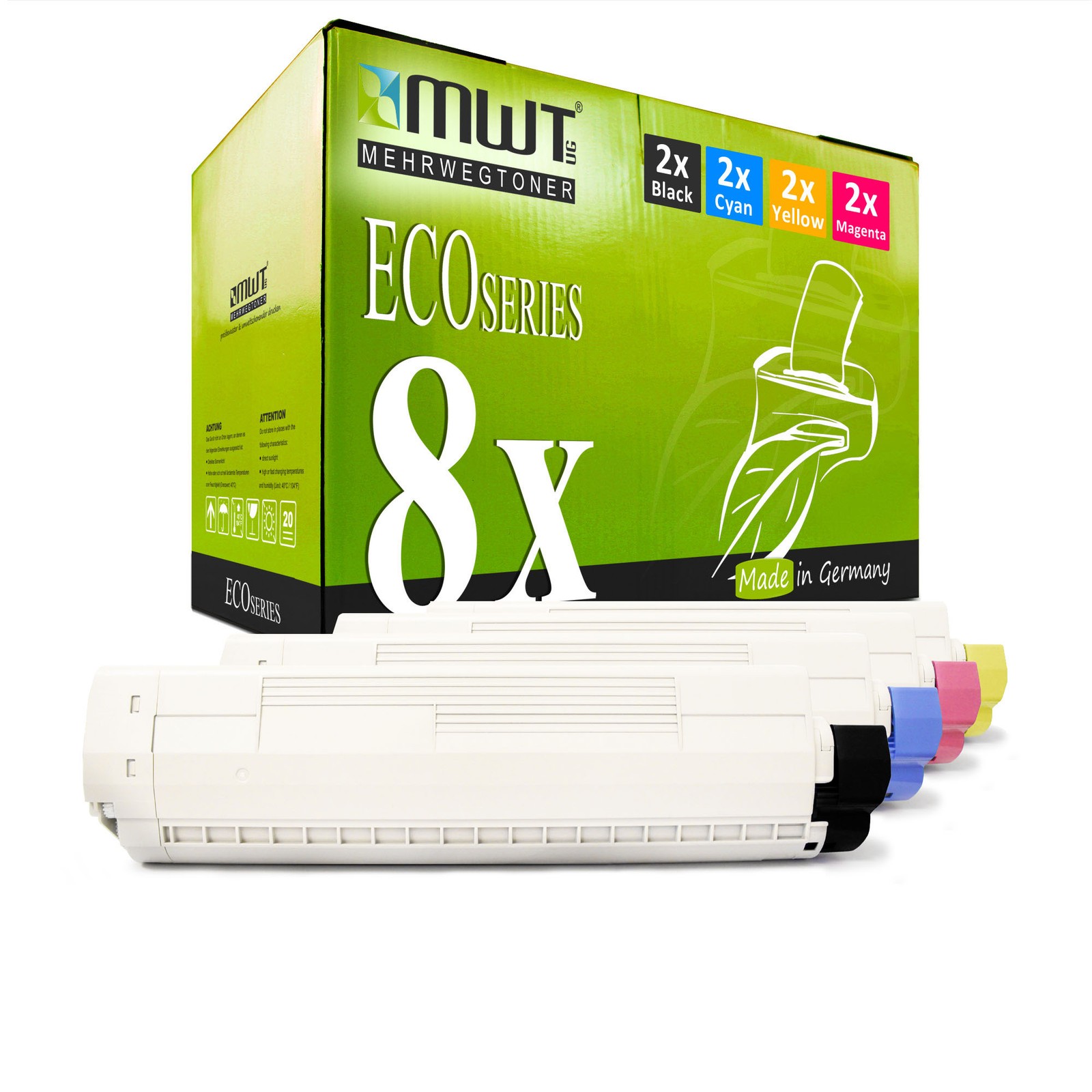 8x MWT ECO Cartridge XXL for OKI MC-862-CDTN MC-862-CDXN MC-862-DN MC-861-CDTN