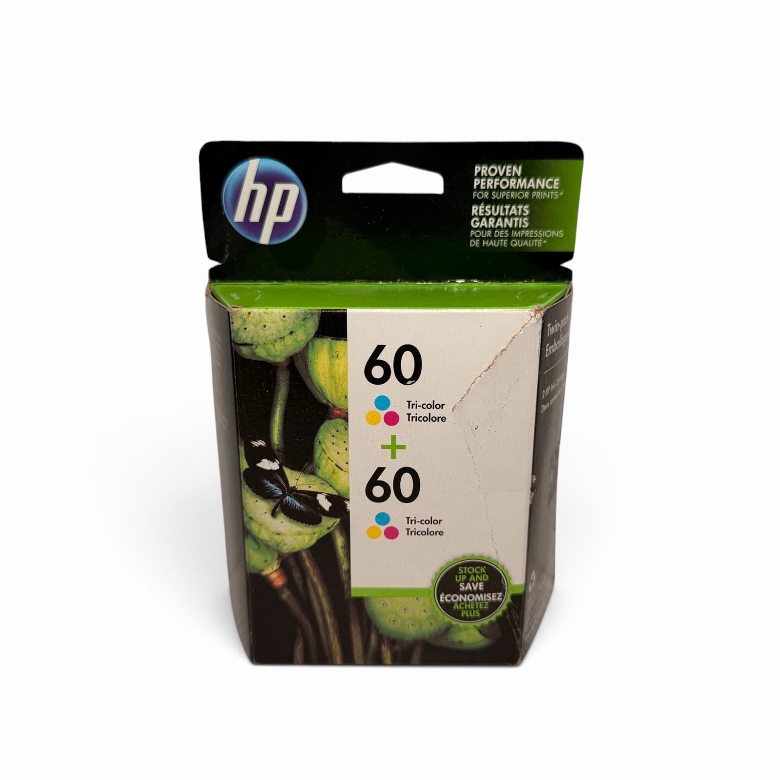Genuine HP 60 Tri-Color Ink Cartridges Twin Pack Brand New EXP 08/2017